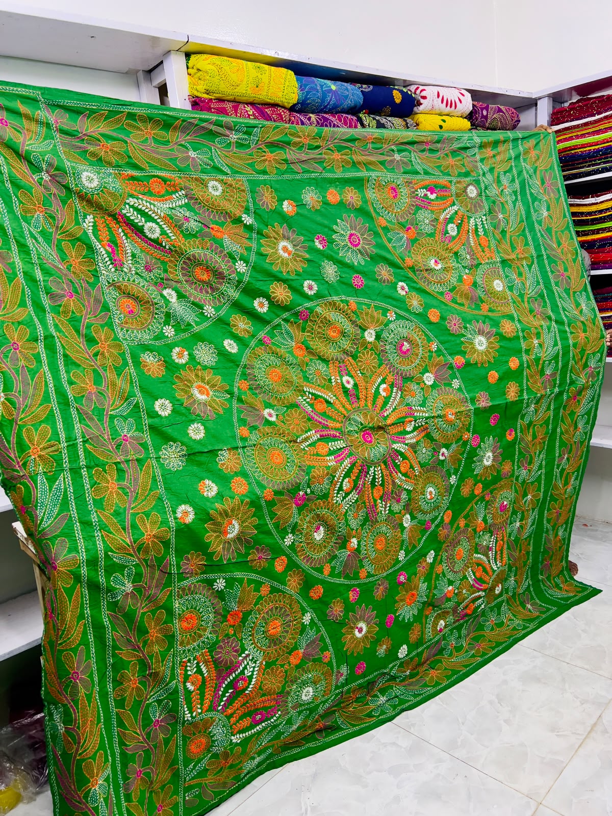 জামালপুরি নকশিকাঁথা( সবুজ  কালার)