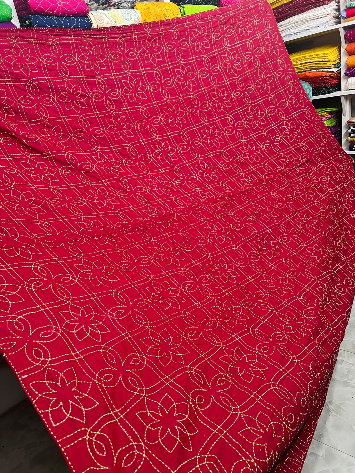 সুজনি নকশিকাঁথা ( মেরুন কালার)