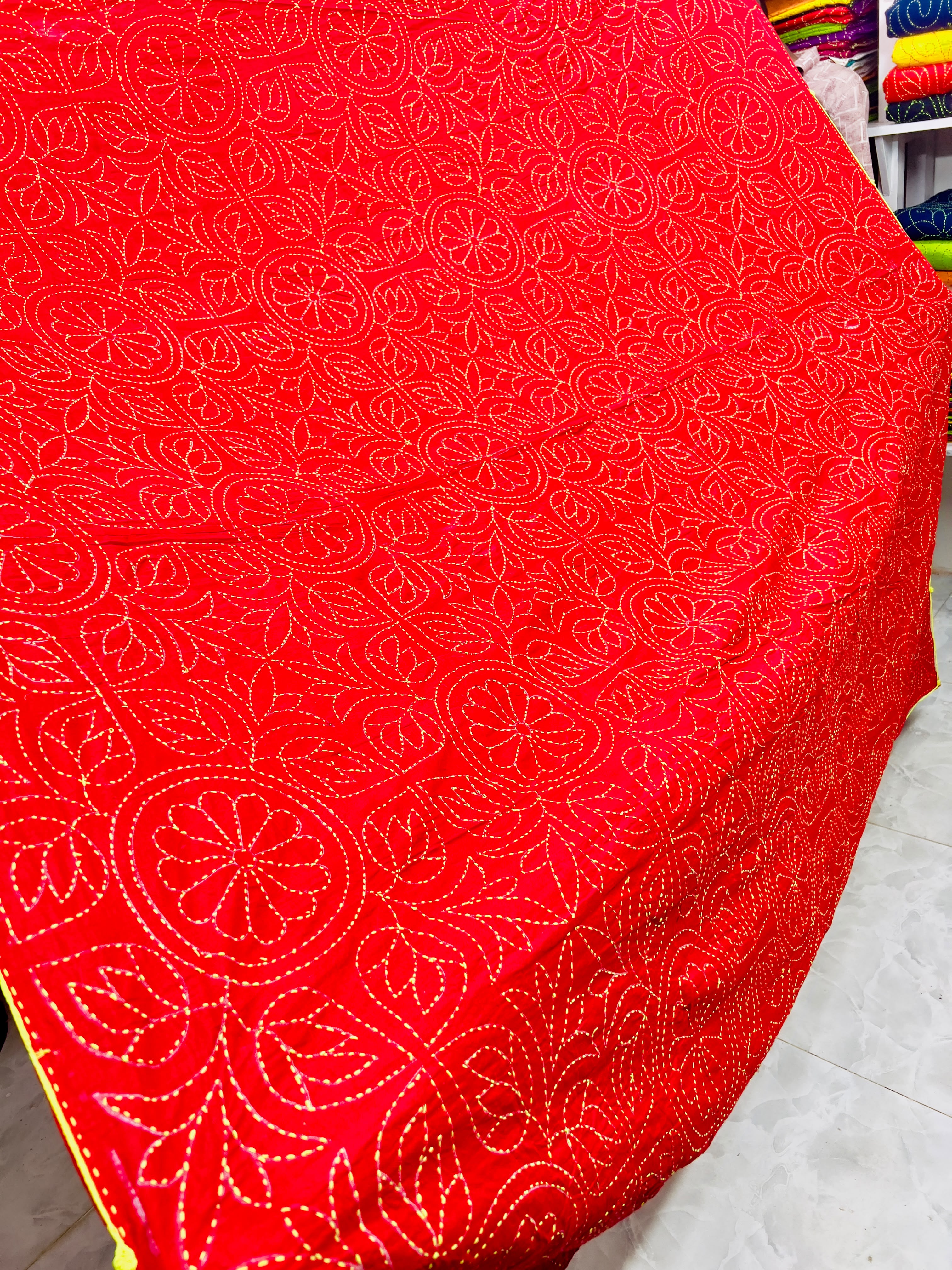 সুজনি নকশিকাঁথা ( লাল কালার)